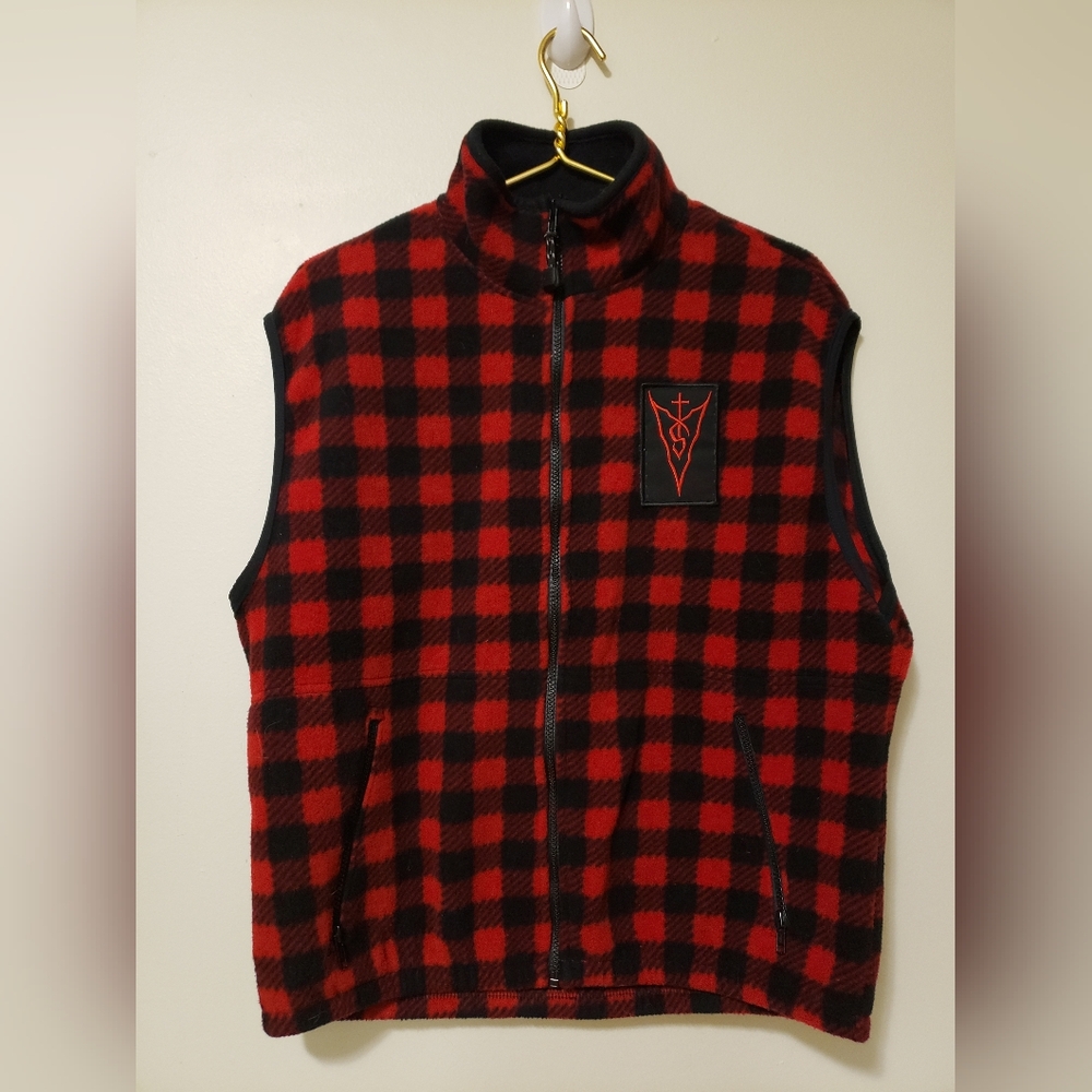 Sam Astaroth Patch Fleece Plaid Vest Demoncore